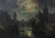 River by night, Ferdinand Lepie